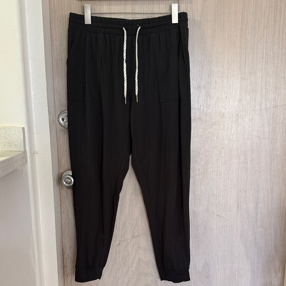 Burnside Black Joggers with White Drawstring
